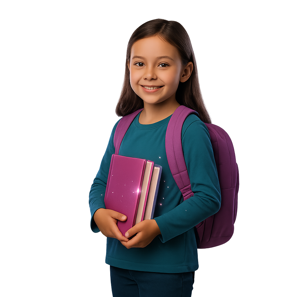 Child learning with digital sparkle theme